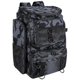 42L 11Gal Fishing Backpack Large Capacity Fishing Tackle Storage Bag With Rod Holders 16 Pocket Water-Resistant With Divider Adjustable Padded St (Option: Camouflage) 42L 11Gal Fishing Backpack Large Capacity Fishing Tackle Storage Bag With Rod Holders 16 Pocket Water-Resistant With Divider Adjustable Padded St (Option: Camouflage)